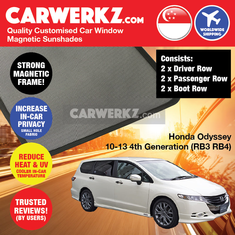 Honda Odyssey 2008-2013 4th Generation (RB3 RB4) Japan MPV Customised Car Window Magnetic Sunshades - CarWerkz