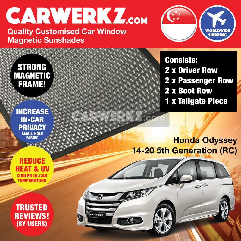 Honda Odyssey 2013-2020 5th Generation (RC) Japan MPV Customised Car Window Magnetic Sunshades - CarWerkz