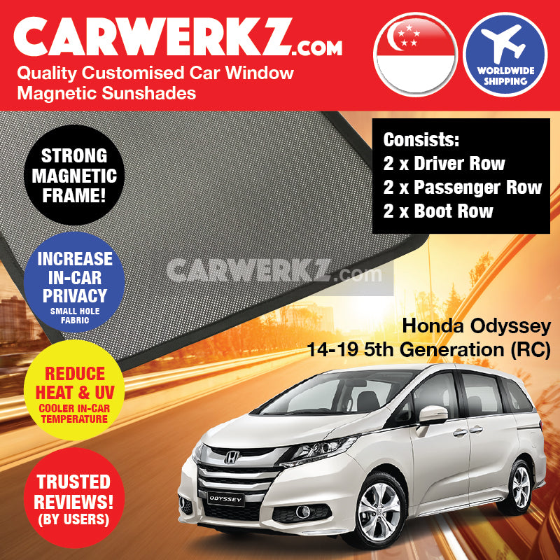 Honda Odyssey 2013-2020 5th Generation (RC) Japan MPV Customised Car Window Magnetic Sunshades - CarWerkz