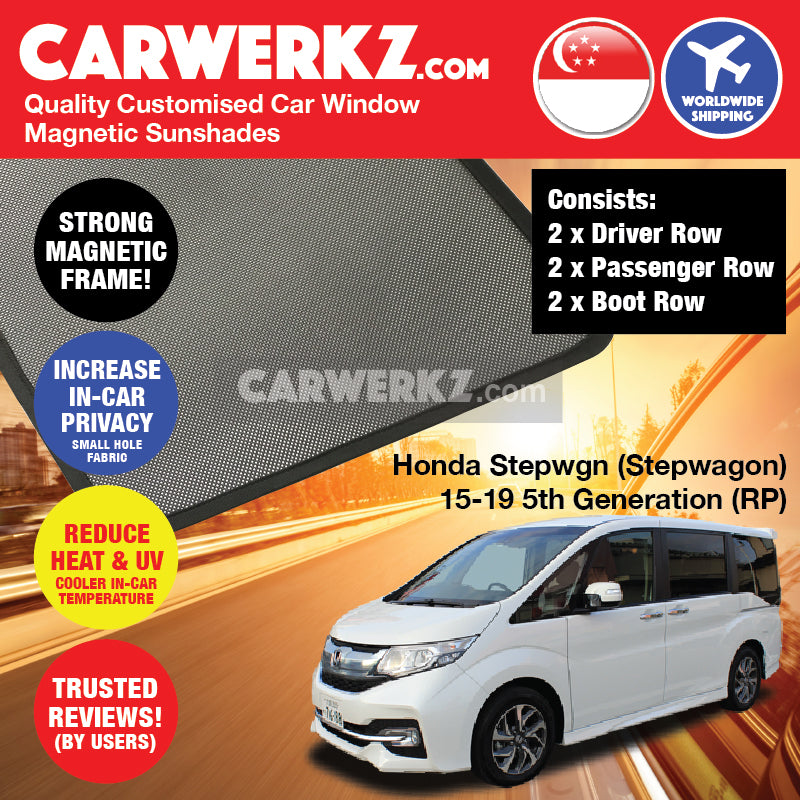 Honda Stepwgn Stepwagon Spada 2015-2020 5th Generation (RP) Japan Mini MPV Customised Car Window Magnetic Sunshades - CarWerkz