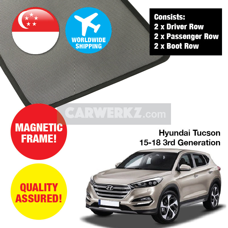 Hyundai Tucson 2015-2020 3rd Generation (TL) Korea SUV Customised Car Window Magnetic Sunshades - CarWerkz