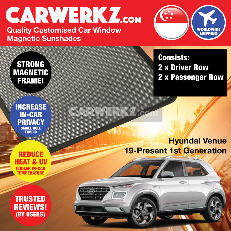 Hyundai Venue 2019-2021 1st Generation Korea Compact SUV Customised Car Window Magnetic Sunshades - carwerkz official store sg my au kr