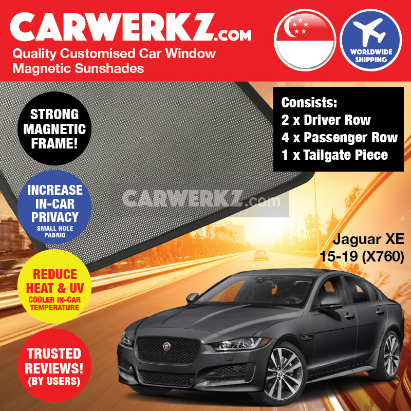 Jaguar XE 2015-2020 (X760) Customised United Kingdom Luxury Sedan Car Magnetic Sunshade - CarWerkz