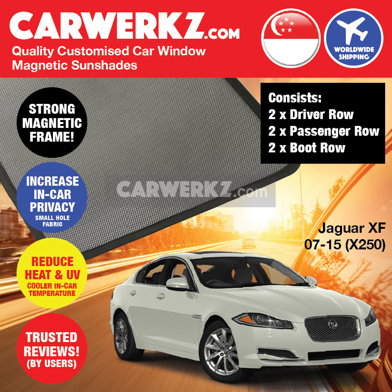 Jaguar XF 2007-2015 (X250) 1st Generation United Kingdom Luxury Customised Car Window Magnetic Sunshades - CarWerkz