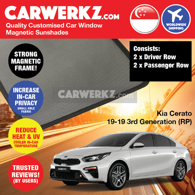 Kia Cerato Forte 2019-2020 3rd Generation (BD) Korea Sedan Customised Car Window Magnetic Sunshades - CarWerkz