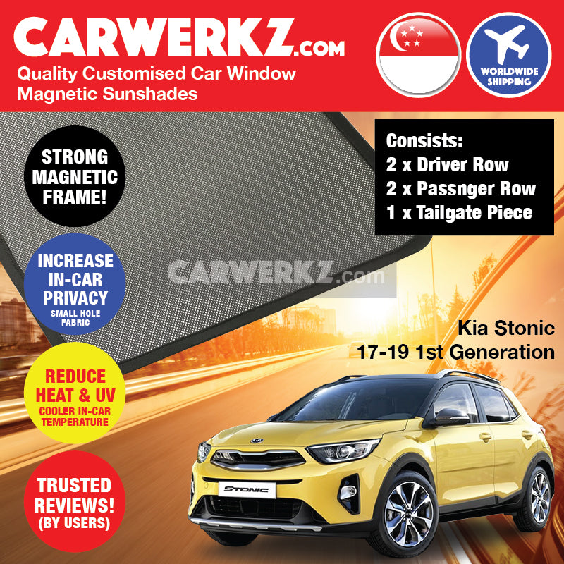 Kia Stonic KX1 2017-2020 1st Generation Korea Subcompact Crossover SUV Customised Car Window Magnetic Sunshades - CarWerkz