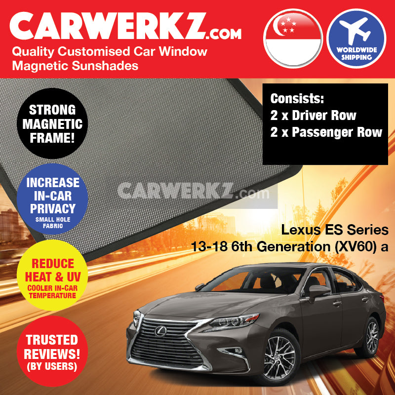 Lexus ES Series 2012-2018 6th Generation (XV60) Japan Luxury Sedan Customised Car Magnetic Sunshade - CarWerkz