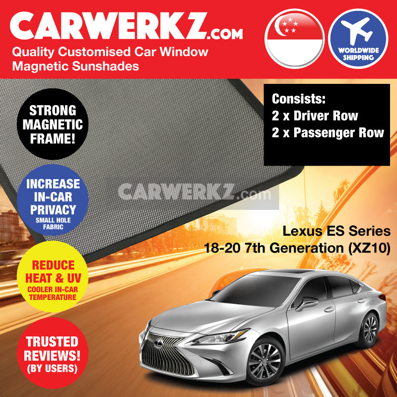 Lexus ES Series 2018-2020 7th Generation (XZ10) Japan Luxury Sedan Customised Car Magnetic Sunshade - CarWerkz