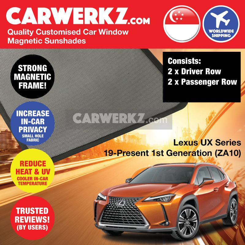 Lexus UX Series 2019-Present 1st Generation (ZA10) Japan Luxury SUV Customised Car Magnetic Sunshades - carwerkz official store singapore japan australia