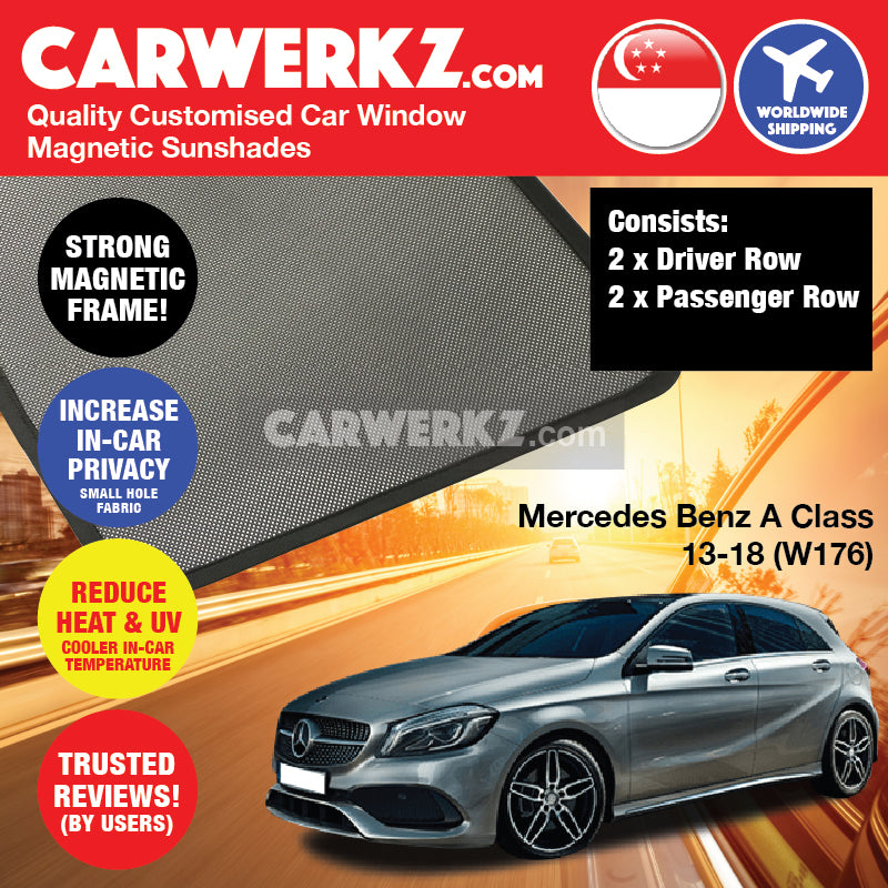 Mercedes Benz A Class Hatchback 2013-2018 3rd Generation (W176) Germany Hatchback Customised Car Window Magnetic Sunshades