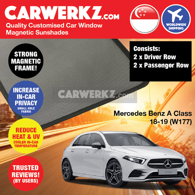 Mercedes Benz A Class Hatchback 2018-2020 4th Generation (W177) Germany Hatchback Customised Car Window Magnetic Sunshades