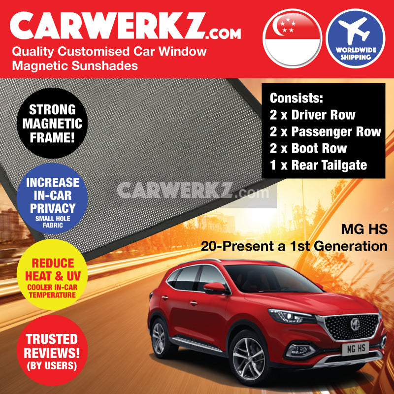 MG HS 2019-Present 1st Generation China Compact Crossover SUV Customised Car Window Magnetic Sunshades