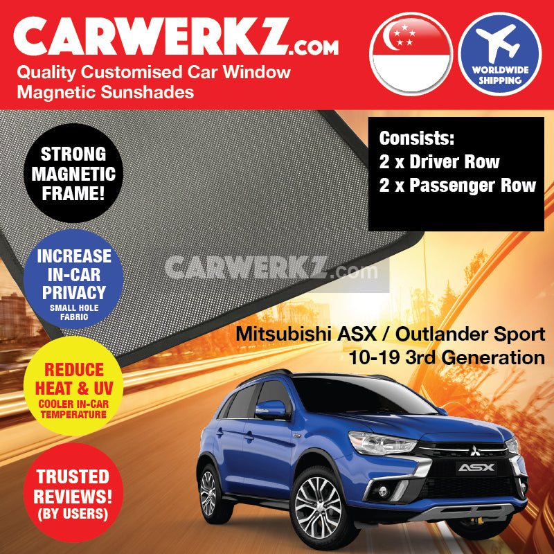Mitsubishi ASX RVR Outlander Sport 2010-2020 3rd Generation (GA/ XA/ XB/ XC) Japan Customised Car Window Magnetic Sunshades - CarWerkz
