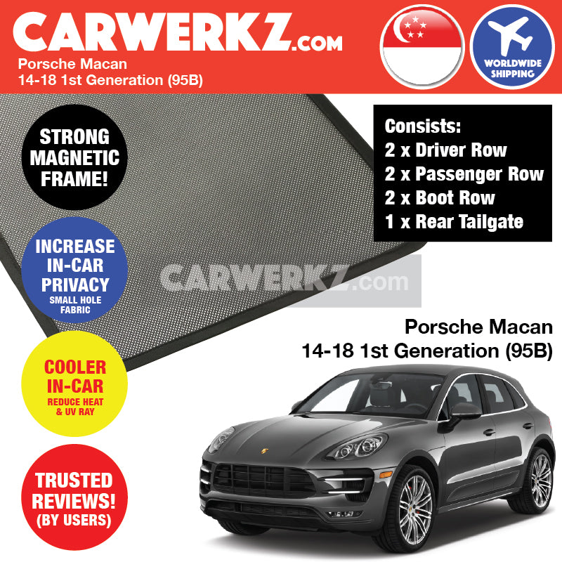 Porsche Macan 2014-2020 1st Generation (95B) Germany Luxury Crossover Customised Car Window Magnetic Sunshades