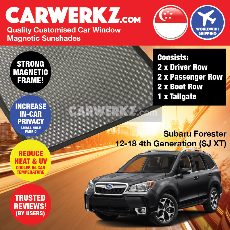 Subaru Forester 2012-2018 4th Generation (SJ) Japan Subcompact Crossover SUV Customised SUV Window Magnetic Sunshades - CarWerkz