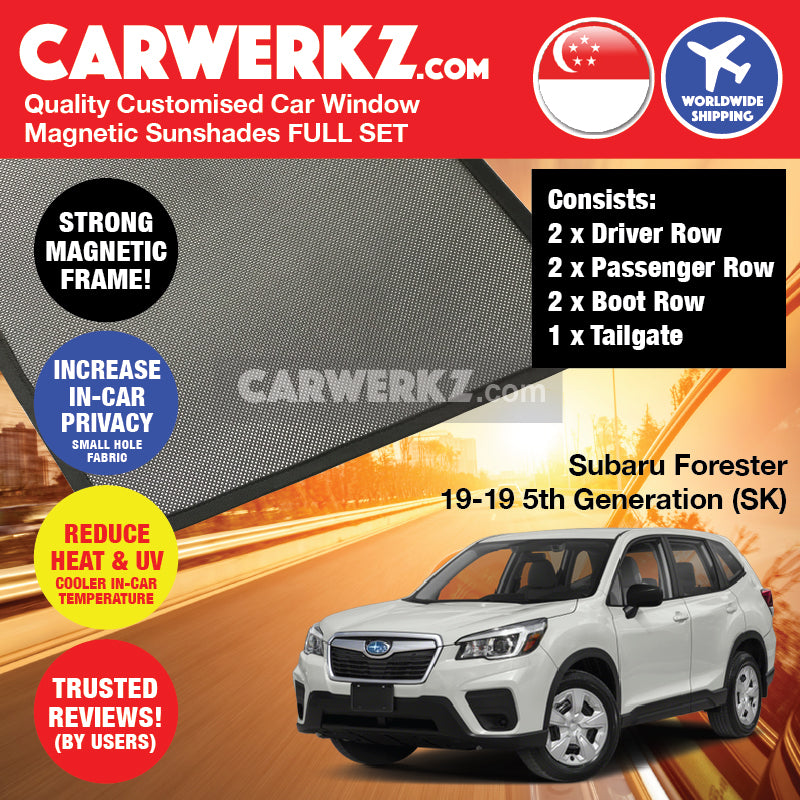Subaru Forester 2019-2020 5th Generation (SK) Japanese Subcompact Crossover SUV Customised SUV Window Magnetic Sunshades - CarWerkz