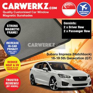 Subaru Impreza 2016-2023 5th Generation (GT) Japan Hatchback Customised Window Magnetic Sunshades