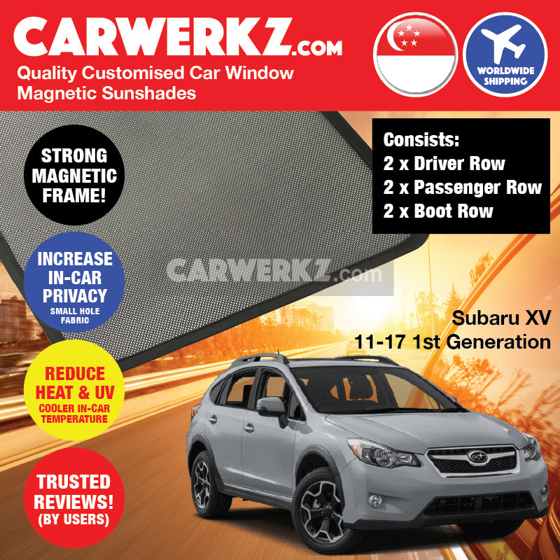 Subaru XV Crosstrek 2011-2017 1st Generation Japan Crossover Customised SUV Window Magnetic Sunshades - CarWerkz