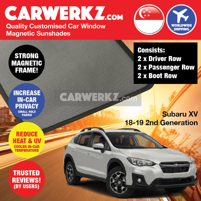 Subaru XV Crosstrek 2018-2020 2nd Generation Japan Crossover Customised SUV Window Magnetic Sunshades - CarWerkz