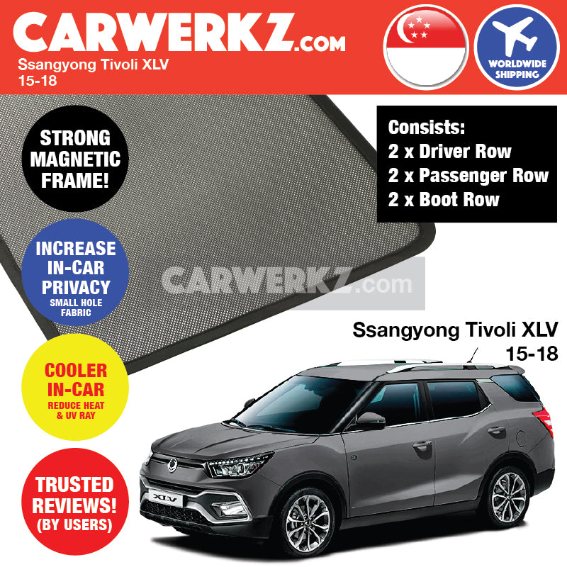 SsangYong Tivoli XLV 2015-2020 Korea Stationawagon Customised Car Window Magnetic Sunshades - CarWerkz