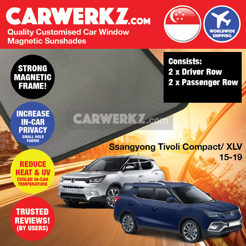 SsangYong Tivoli XLV/ Compact 2015-2020 Korea Stationawagon Customised Car Window Magnetic Sunshades - CarWerkz