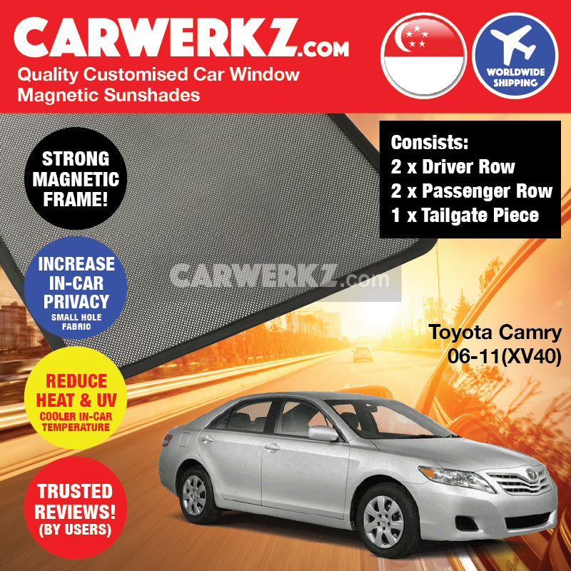 Toyota Camry 2006-2012 10th Generation (XV40) Japan Executive Sedan Customised Car Window Magnetic Sunshades - CarWerkz