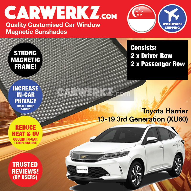 Toyota Harrier 2013-2020 3rd Generation (XU60) Japan SUV Customised Car Window Magnetic Sunshades - CarWerkz