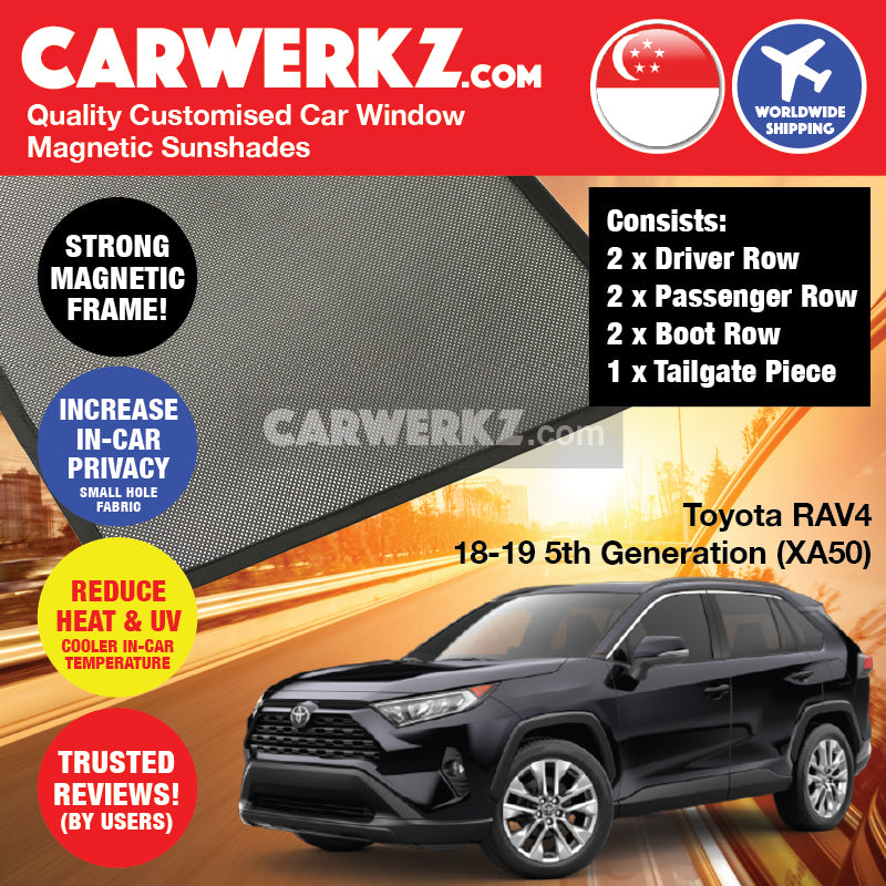 Toyota RAV4 2018-2020 5th Generation (XA50) Customised Japan SUV Window Magnetic Sunshades