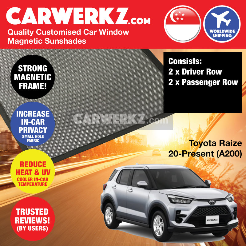 Toyota Raize 2020-Present Japan Compact SUV Customised Car Window Magnetic Sunshades - carwerkz sg jp au