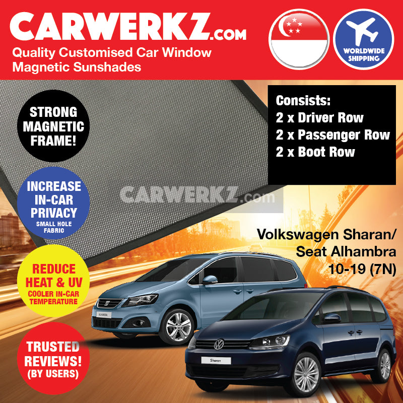 Volkswagen Sharan 2010-2020 2nd Generation (7N) Germany MPV Customised Car Window Magnetic Sunshades