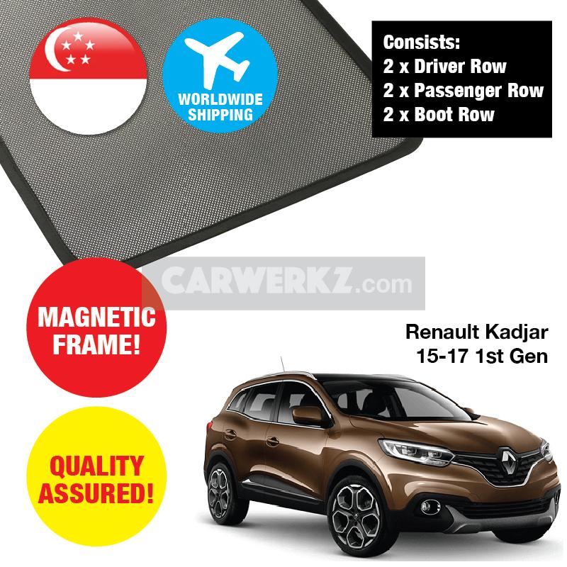 Renault Kadjar 2015-2020 1st Generation France Compact SUV Customised Car Window Magnetic Sunshades - CarWerkz