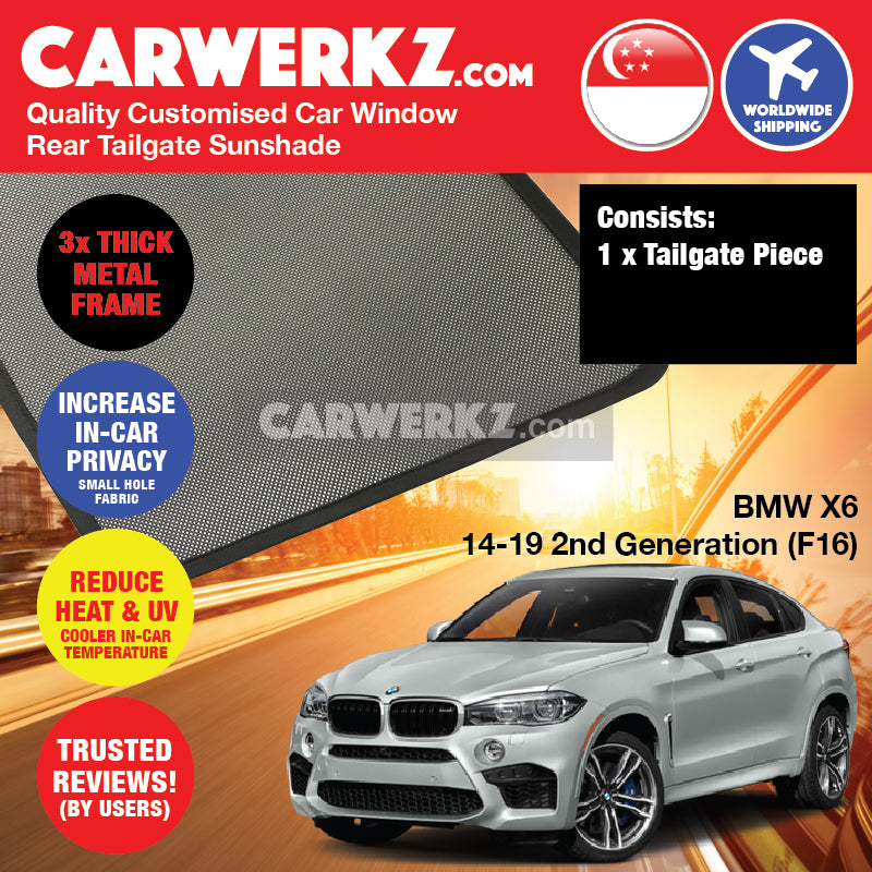 BMW X6 2014-2019 2nd Generation (F16) Germany Luxury SUV Coupe Customised Car Window Magnetic Sunshades - CarWerkz