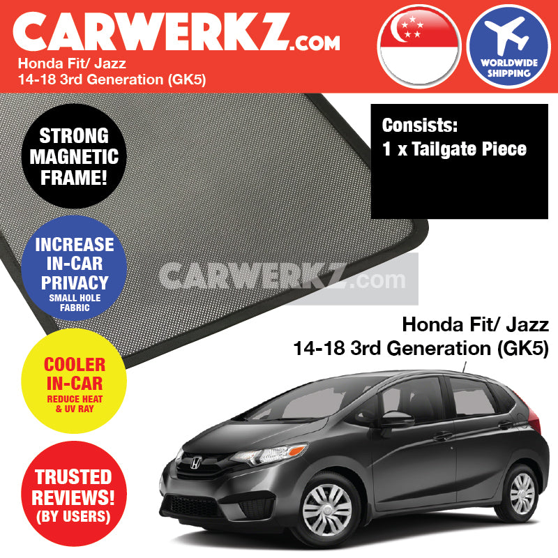 Honda Fit Jazz 2013-2020 3rd Generation (GK) Japan Hatchback Customised Car Window Magnetic Sunshades - CarWerkz