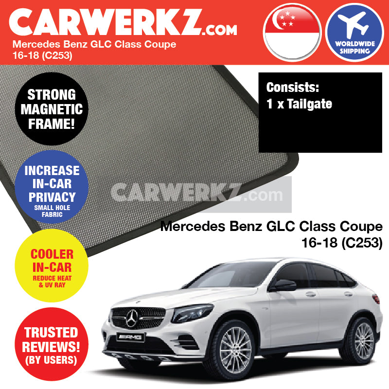 Mercedes Benz GLC Class Coupe 2016-2020 (C253) Germany Luxury SUV Customised Car Window Magnetic Sunshades