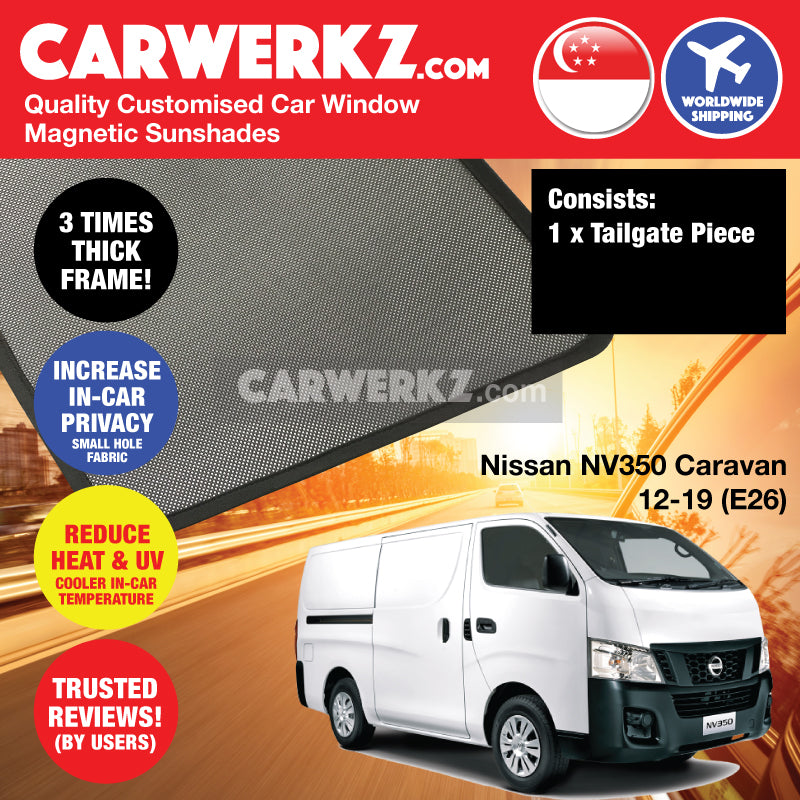 Nissan NV350 Caravan 2012-2020 6th Generation (E26) Light Commercial Van Customised Window Magnetic Sunshades