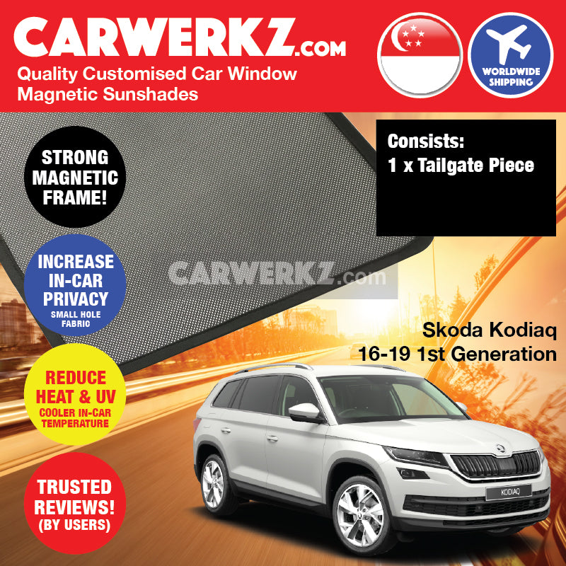Skoda Kodiaq 2016-2020 1st Generation Czech Republic Mid Size Crossover Customised SUV Window Magnetic Sunshades - CarWerkz