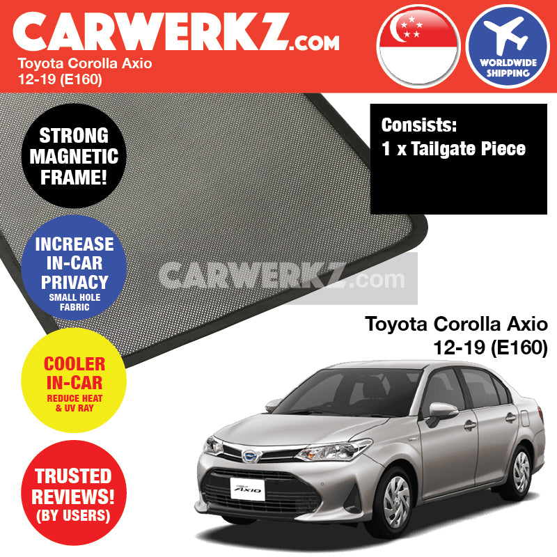 Toyota Corolla Axio 2012-2020 11th Generation (E160) Customised Japanese Sedan Car Window Magnetic Sunshades - CarWerkz