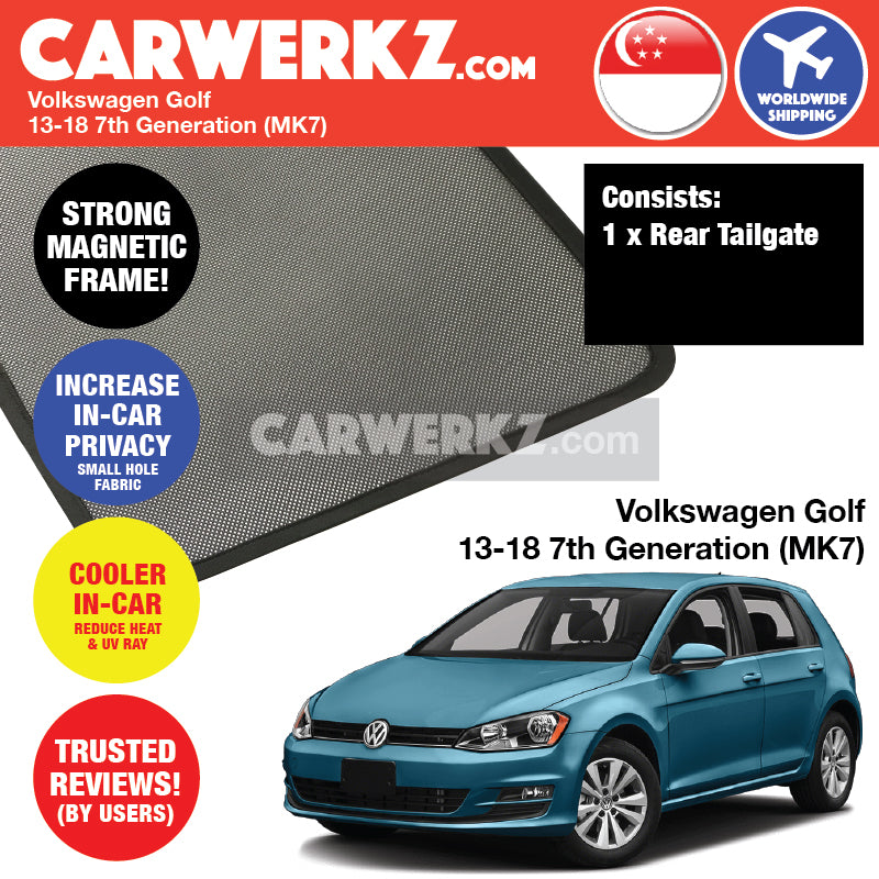 Volkswagen Golf 2012-2019 7th Generation (MK7) Germany Hatchback Customised Car Window Magnetic Sunshades