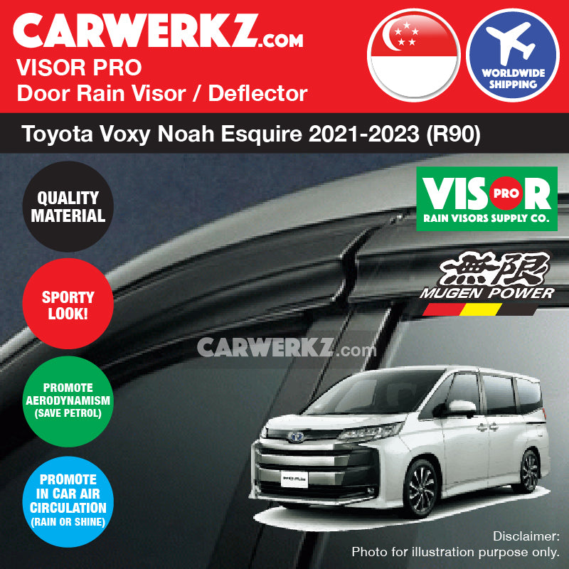 VISOR PRO Toyota Voxy Noah Esquire/ Suzuki Landy 2021-2023 (R90) Door Visors Rain Visors Rain Deflector Rain Guard
